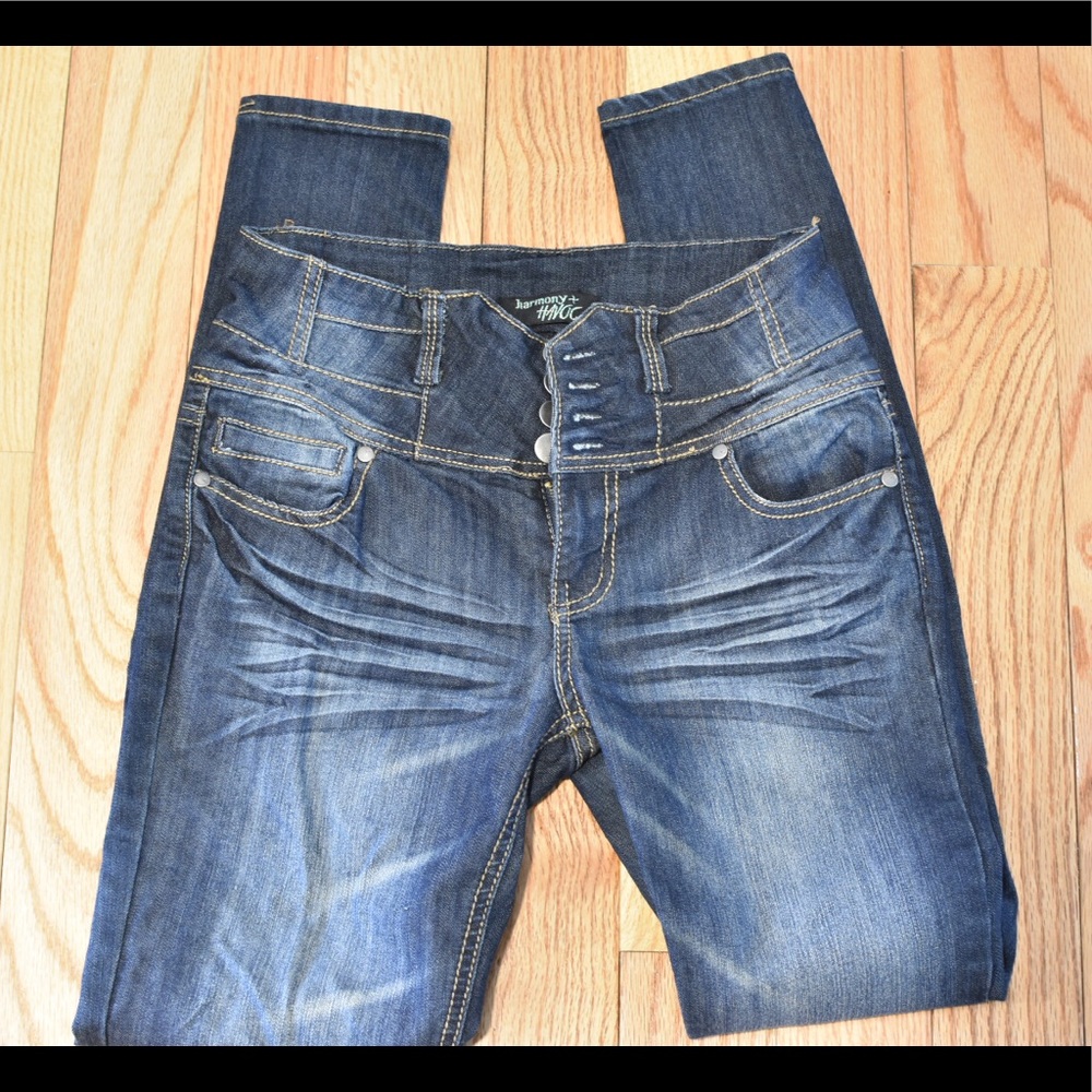 High rise denim.